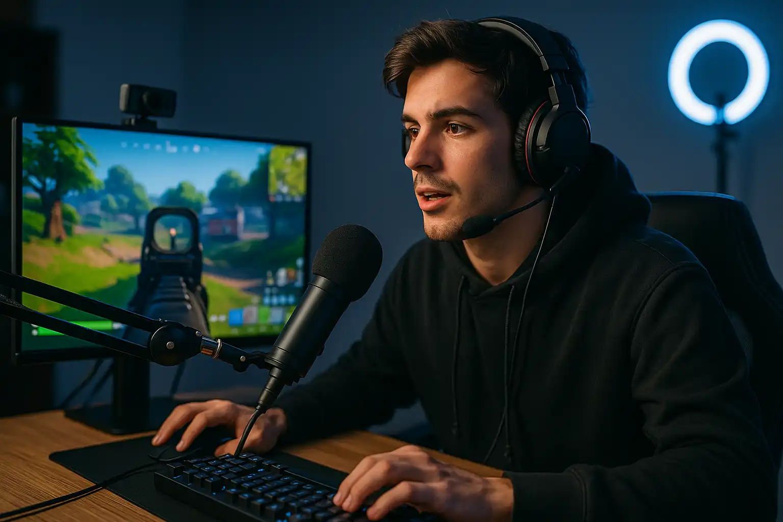 ゲーム実況配信している様子